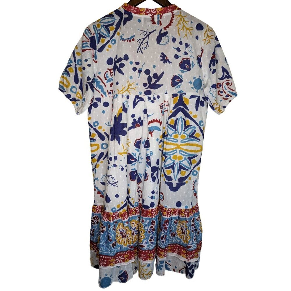 💥BOGO💥 Ibiza Pleated Dress Large Multicolor Knee Length Cotton - Picture 4 of 10